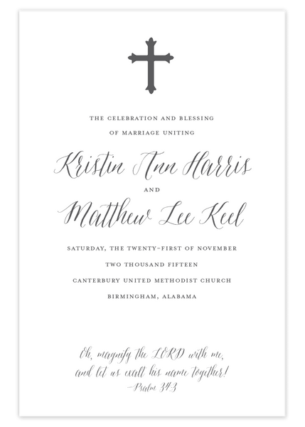 Landscape Cross \\ Folded Wedding Program
