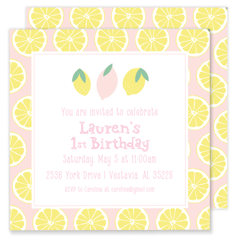 Lauren's Lemon Slices Party Invitation