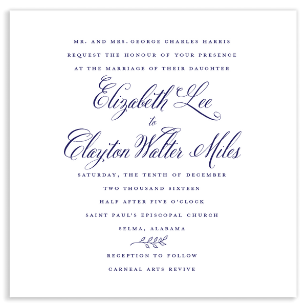 Lee Leaf Wedding Invitation