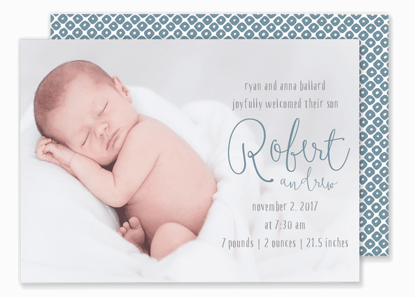 Louise Script Birth Announcement