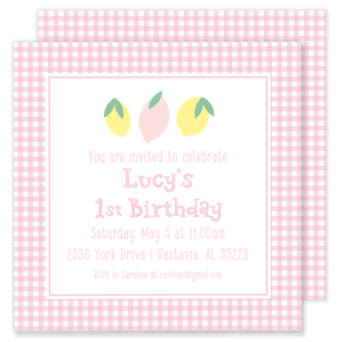 Lucy's Lemonade Party Invitation