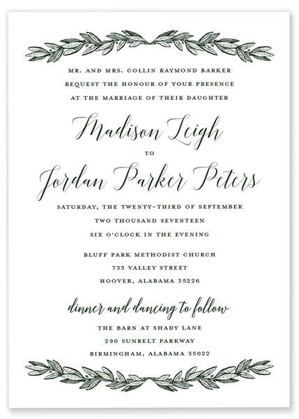 Madison Leigh Garland Invitation