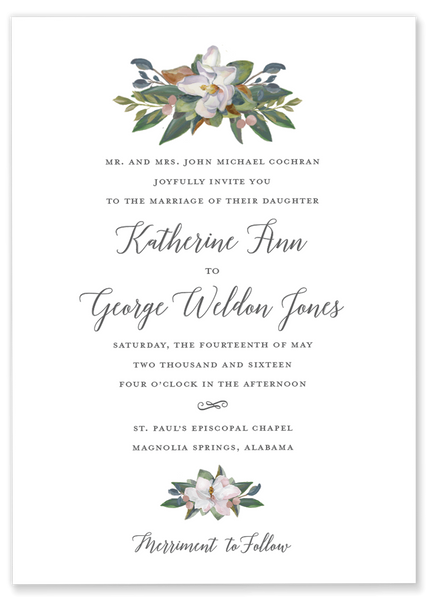 Magnolia Wedding Invitation