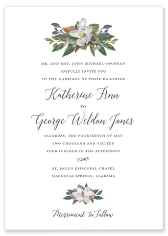 Magnolia Wedding Invitation