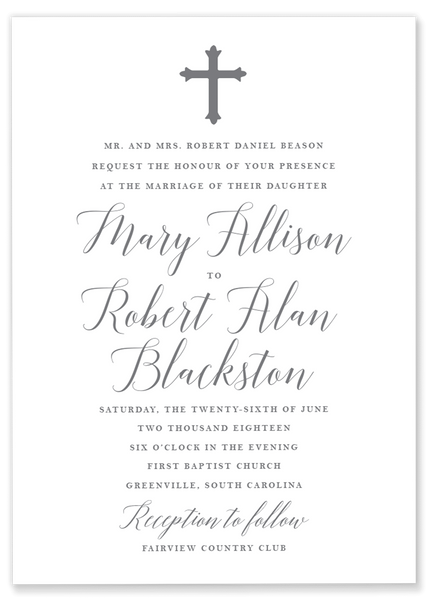 Mary Allison Cross Invitation