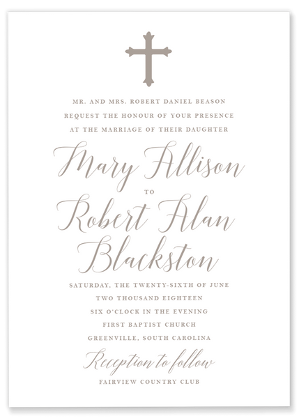 Mary Allison Cross Invitation