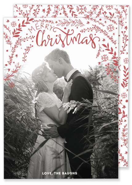Merry Christmas Leaves Christmas Card