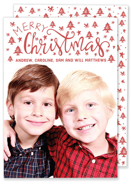 Merry Christmas Trees Christmas Card