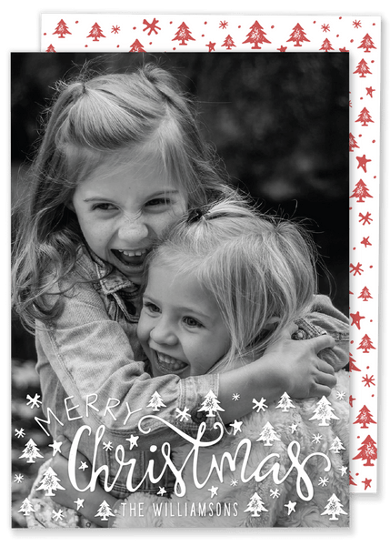 Merry Christmas Trees Christmas Card