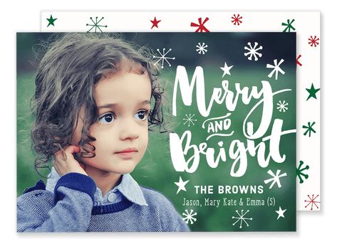 White Merry and Bright Christmas Card