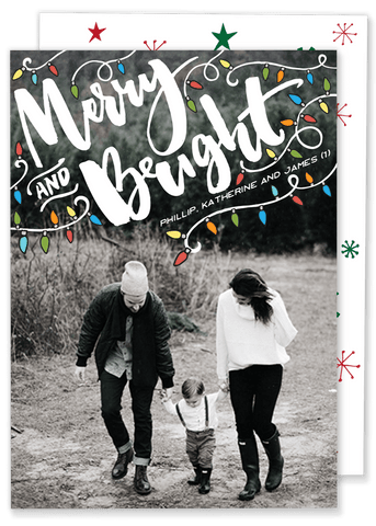 Merry and Bright Lights Christmas Card
