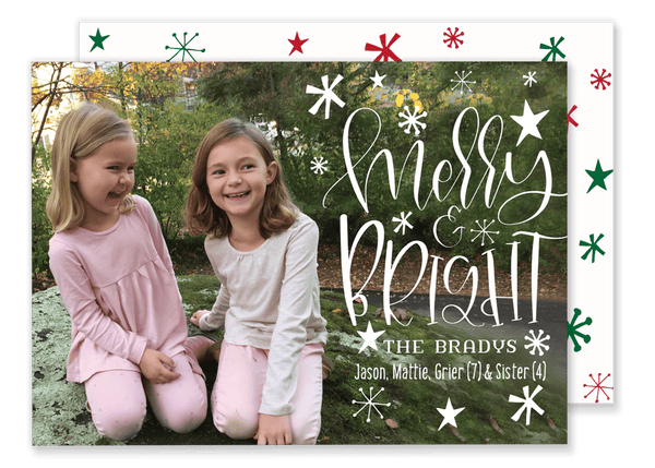 Merry and Bright Horizontal Christmas Card