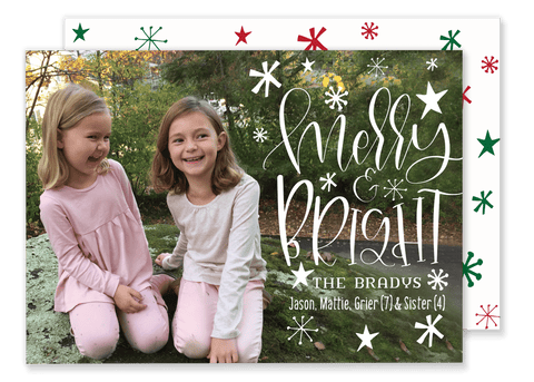 Merry and Bright Horizontal Christmas Card