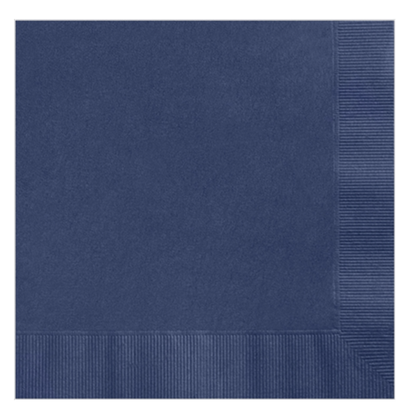 Navy Cocktail Napkin with Foil Imprint