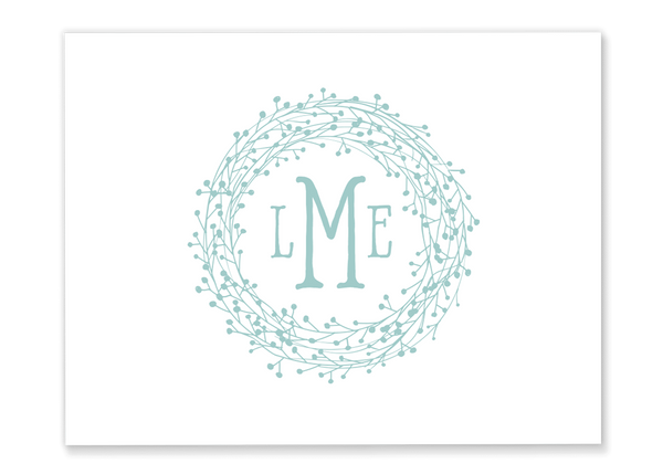 Monogram Nest Wreath Folded Note Card