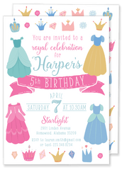 princess party invitation wording dress up Invitation Birthday Theme