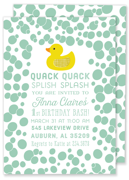 Quack Quack Rubber Duck Invitation
