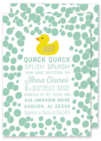 Quack Quack Rubber Duck Invitation