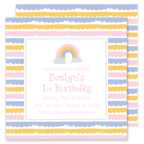 Rainbow Birthday Party Invitation
