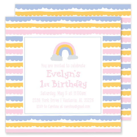 Rainbow Birthday Party Invitation