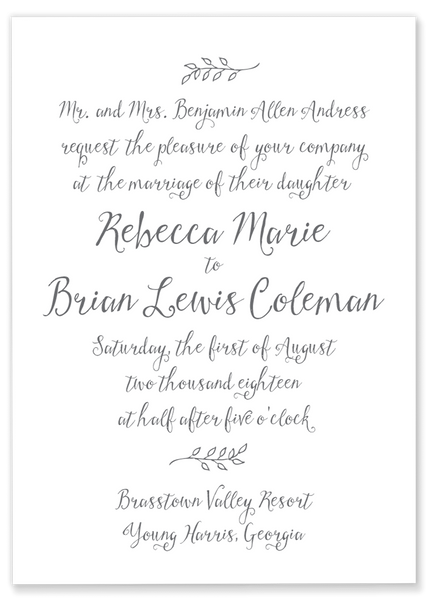 Rebecca Marie Wedding Invitation