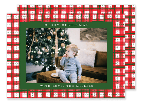 Red and Green Plaid Christmas Card