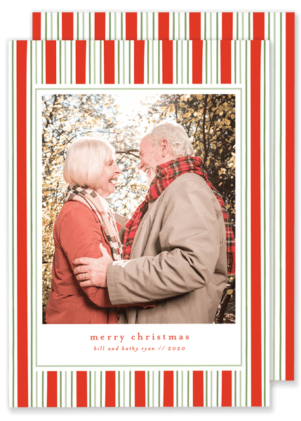 Ryan Red and Green Stripe Christmas Card