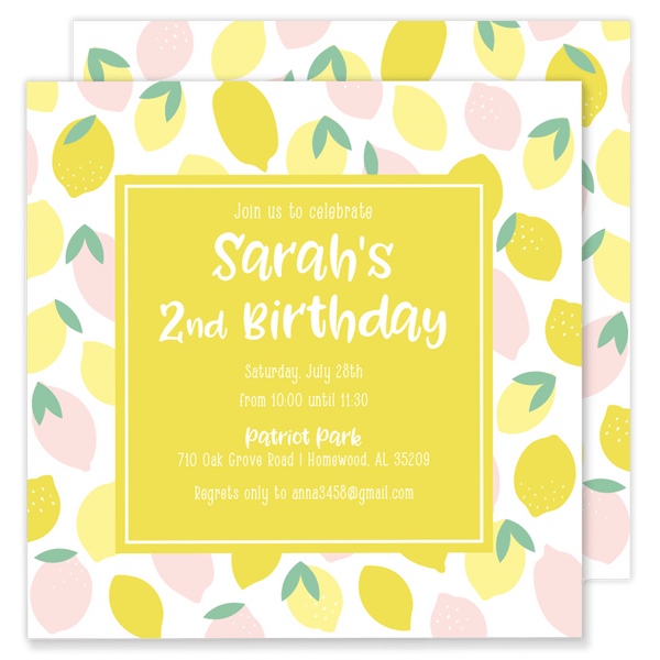Sarah's Summertime Lemonade Party Invitation