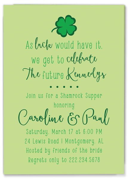 Shamrock Supper Invitation