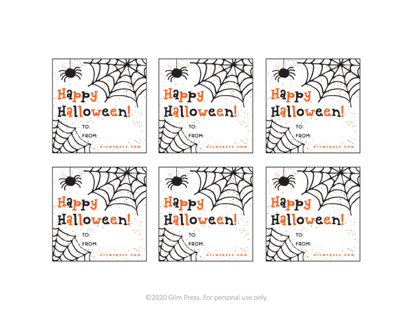 Spider Web Halloween Gift Tag