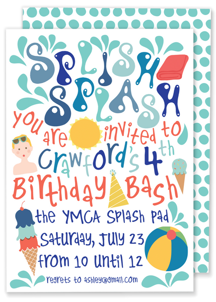 Splish Splash Birthday Party Invitation