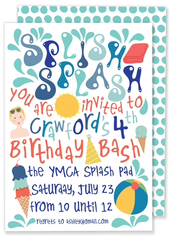 Splish Splash Birthday Party Invitation