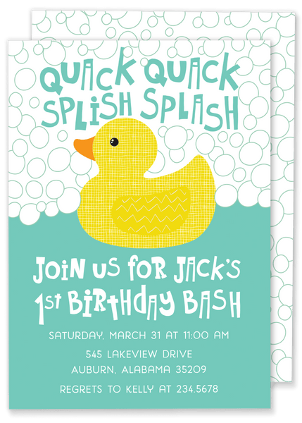 Splish Splash Rubber Duck Invitation