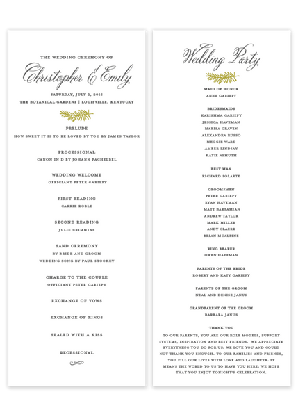 Sprig \\ Flat Wedding Program