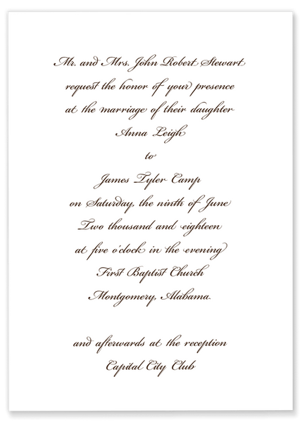 Stewart Script Wedding Invitation