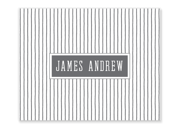 Striped Name Folded Notes