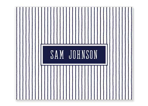 Striped Name Folded Notes