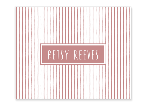 Striped Name Folded Notes