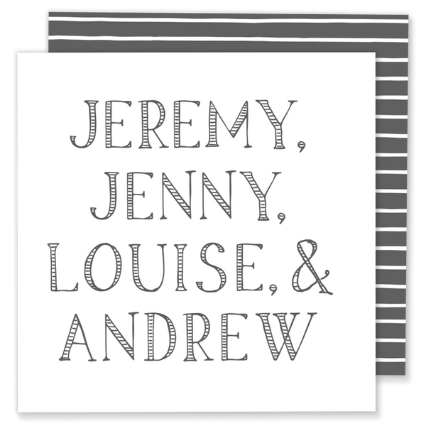 Striped Letters Calling Card