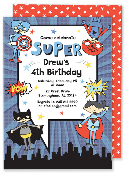 Super Hero Invitation