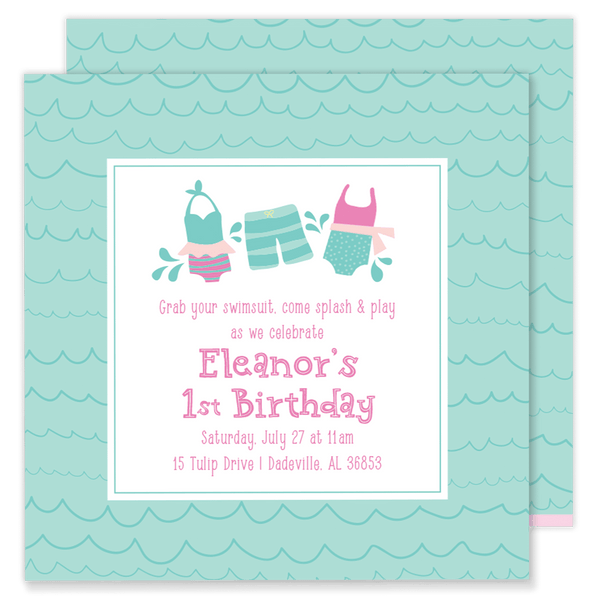Swimsuit Birthday Party Invitation