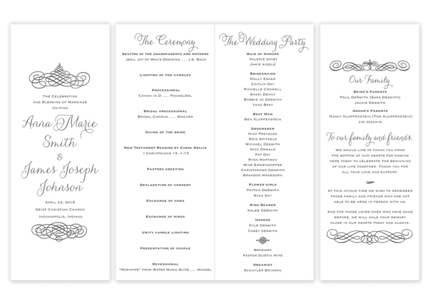 Swirl \\ Folded Wedding Program