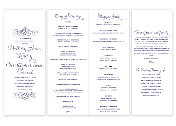 Swirl \\ Folded Wedding Program