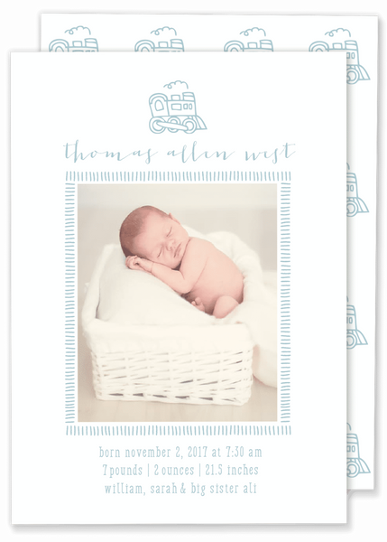 Thomas Train Birth Announcement