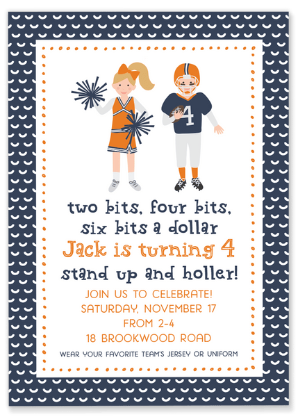 Two Bits Football Party Invitation