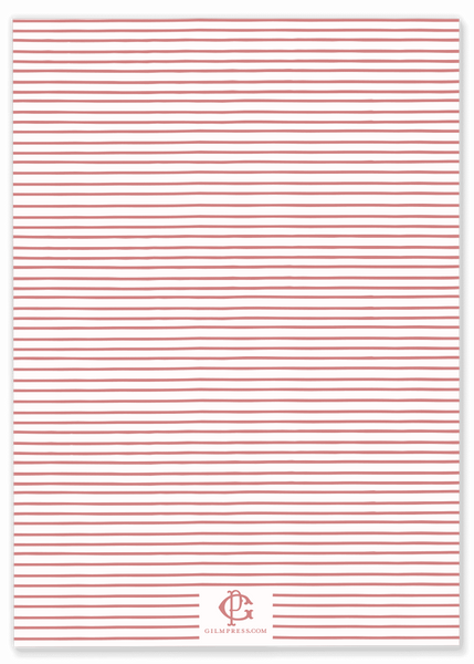 pink stripe birth announcement back