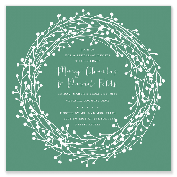 Wreath Square Shower Invitation