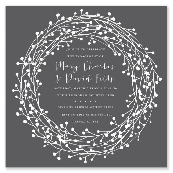 Wreath Square Shower Invitation
