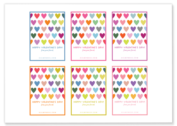 Colorful Hearts Valentine