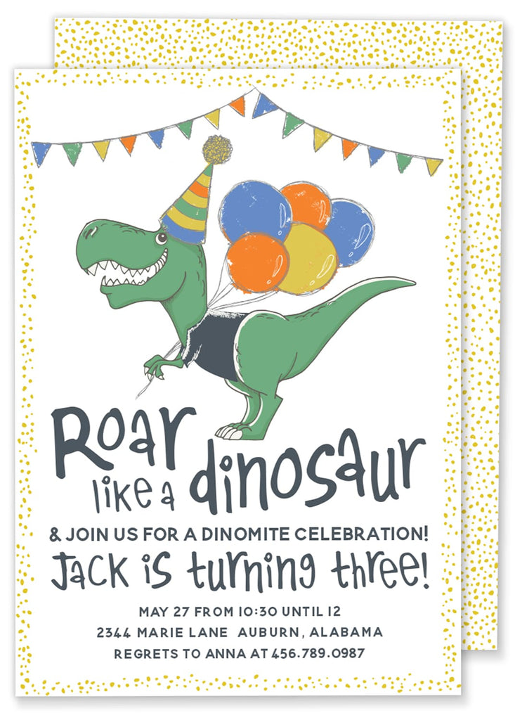 Roar Like a Dinosaur Birthday Party Invitation + Ideas